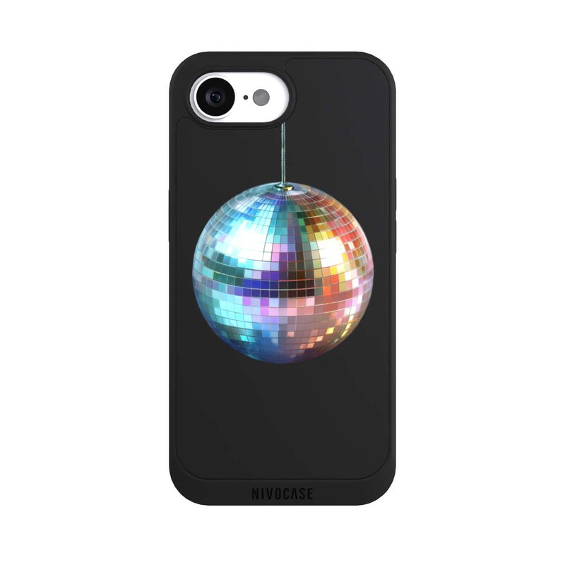iPhone 16e NIVOpure Disco Balls Party Blue Gold Transparent with AI