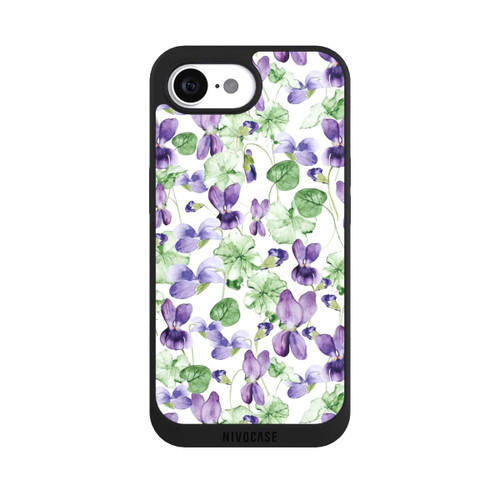 Apple iPhone 16e NIVOpure Purple Wildflowers Pattern Watercolor