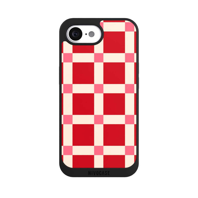 iPhone 16e NIVOpure Kariert Muster Rot