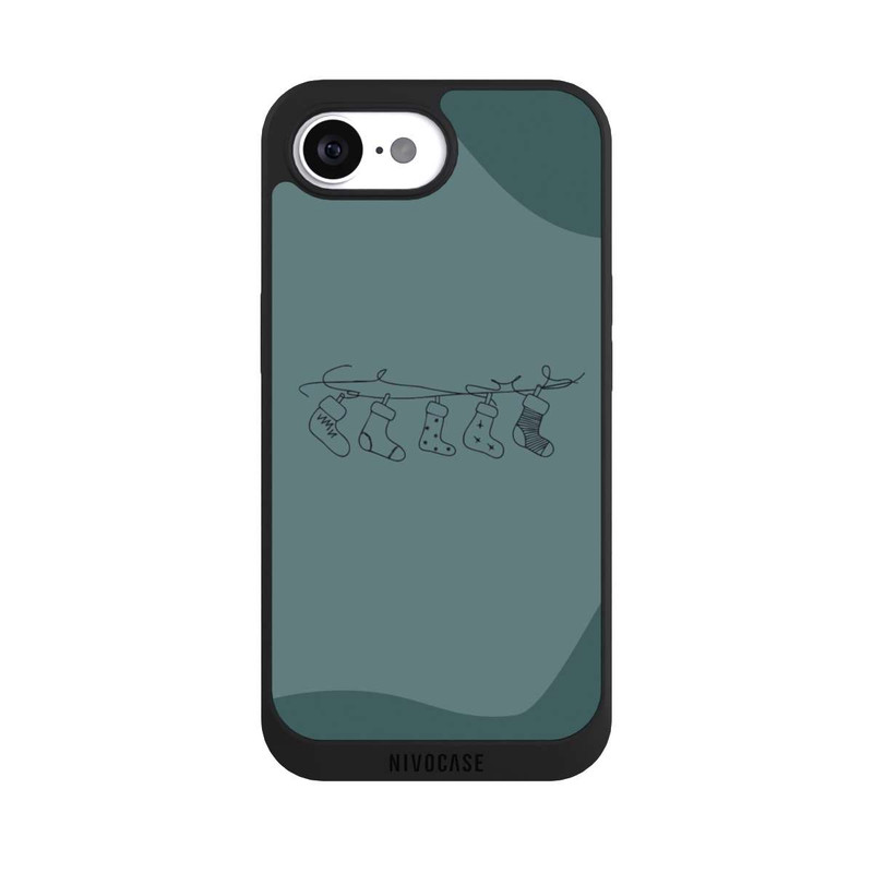 iPhone 16e NIVOpure Christmas stockings line art minimalistic