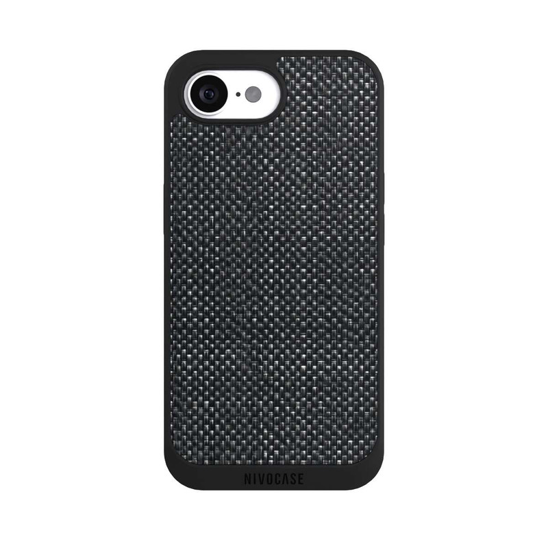 iPhone 16e NIVOpure Abstrakter schwarzer Stoff