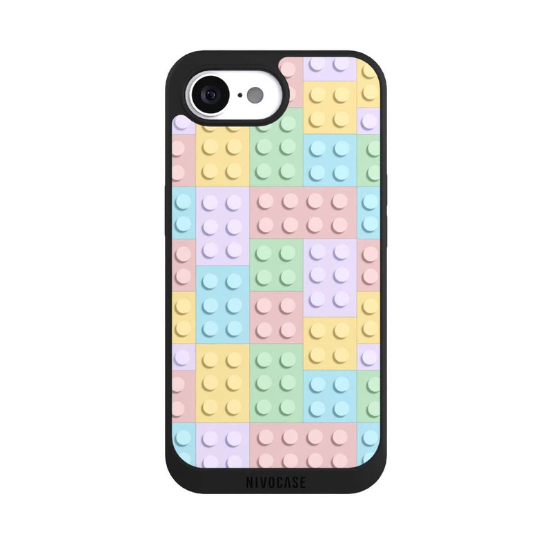 iPhone 16e NIVOpure Buntes Blockmuster