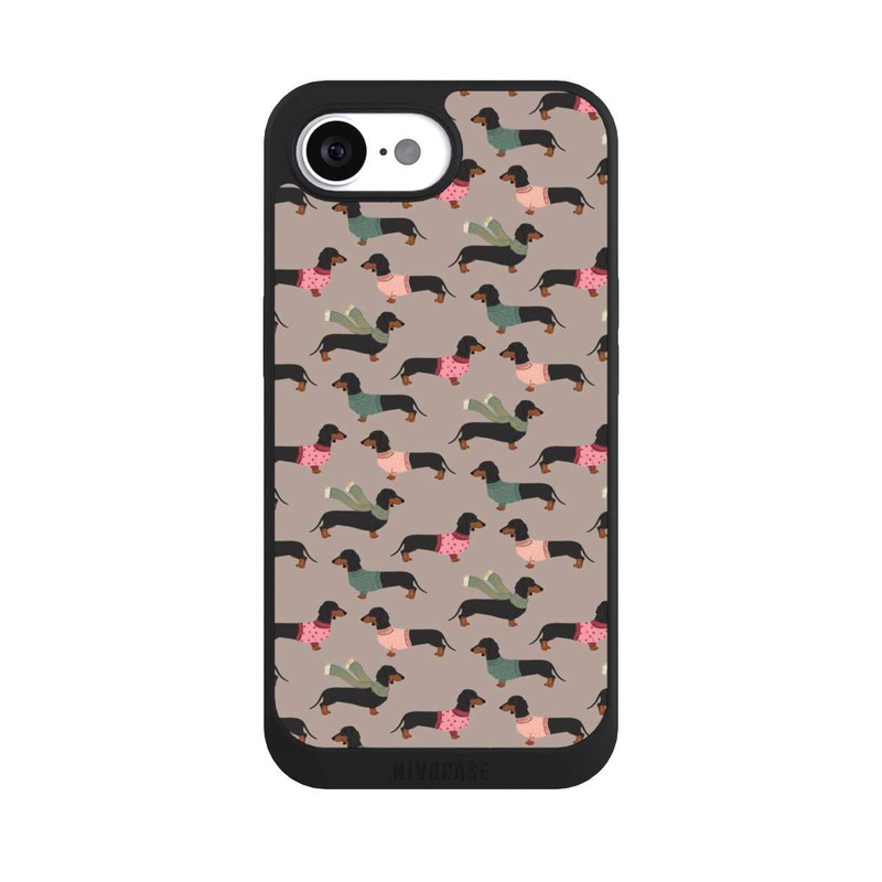 iPhone 16e NIVOpure Dackel Muster Winter