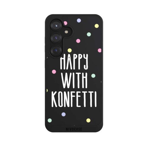 Samsung Galaxy S25 NIVOpure Happy with Konfetti White ohne Hintergrund