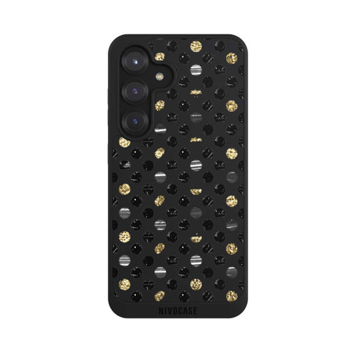 Samsung Galaxy S25 NIVOpure Gold Black Polka Dots