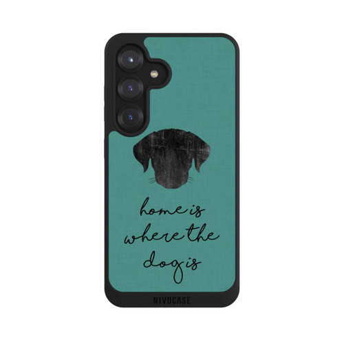 Samsung Galaxy S25 NIVOpure Home Is Where The Dog Is - Black on Turquoise 
