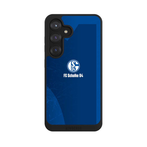 Samsung Galaxy S25 NIVOpure Schalke 04 Blauer Hintergrund Mit Logo