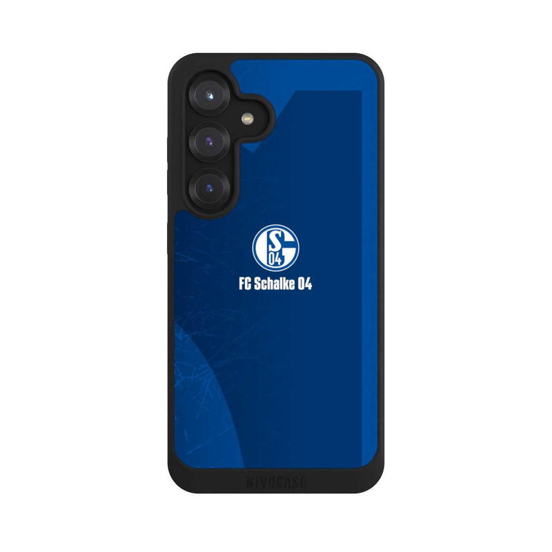 Galaxy S25 NIVOpure Schalke 04 Blauer Hintergrund Mit Logo