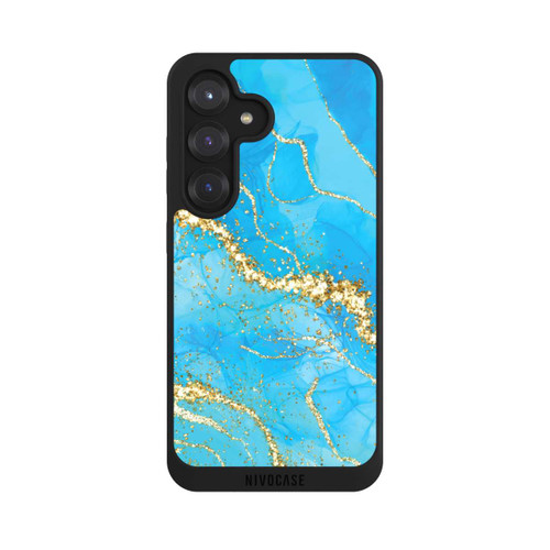 Samsung Galaxy S25 NIVOpure Türkis-goldene Tapete