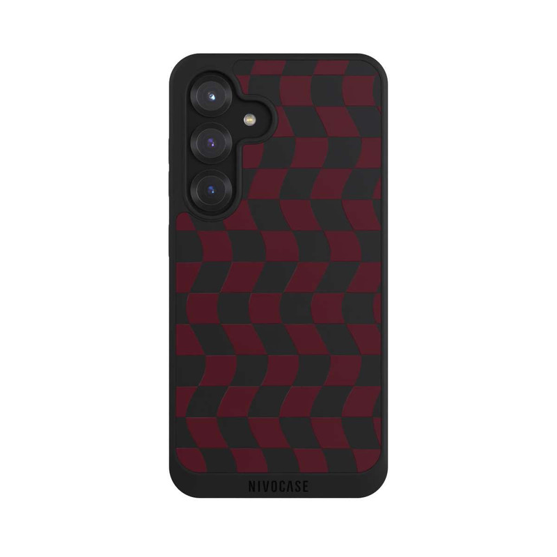 Galaxy S25 NIVOpure Rouge vin en damier