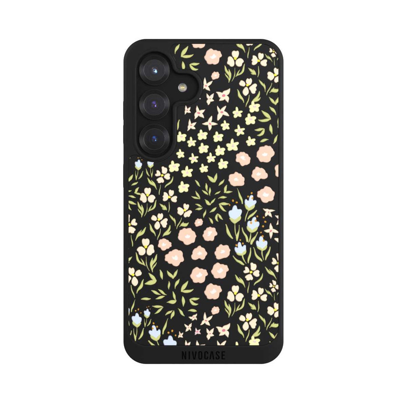 Galaxy S25 NIVOpure Blumenmuster Pastell Transparent