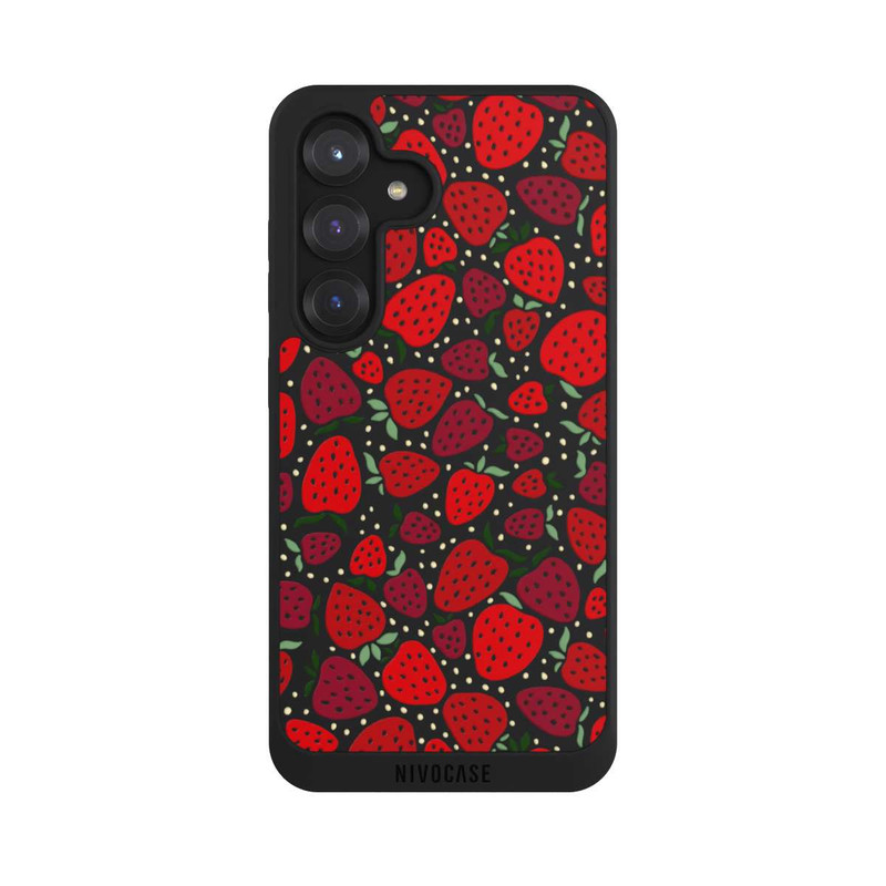 Galaxy S25 NIVOpure Strawberry Pattern Comic Transparent