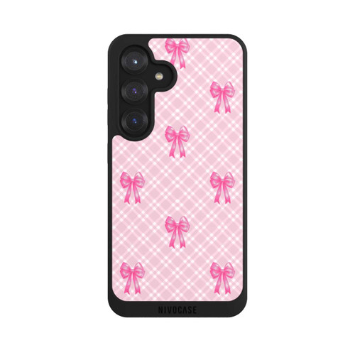Samsung Galaxy S25 NIVOpure Pink Bows and Plaid Pattern