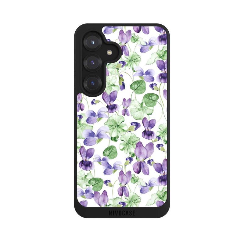 Galaxy S25 NIVOpure Purple Wildflowers Pattern Watercolor