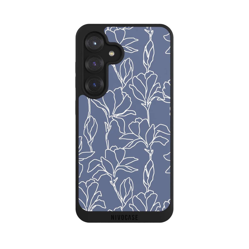 Galaxy S25 NIVOpure Flower Silhouettes on Blue