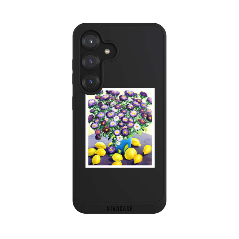 Galaxy S25 NIVOpure Purple Asters and Lemons by Christopher Ryland