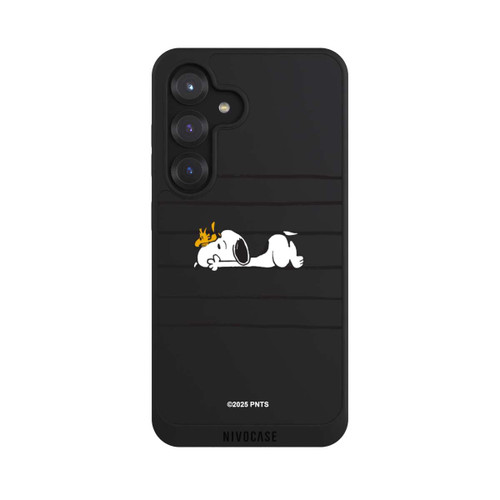 Samsung Galaxy S25 NIVOpure Snoopy Woodstock Streifen Peanuts Transparent