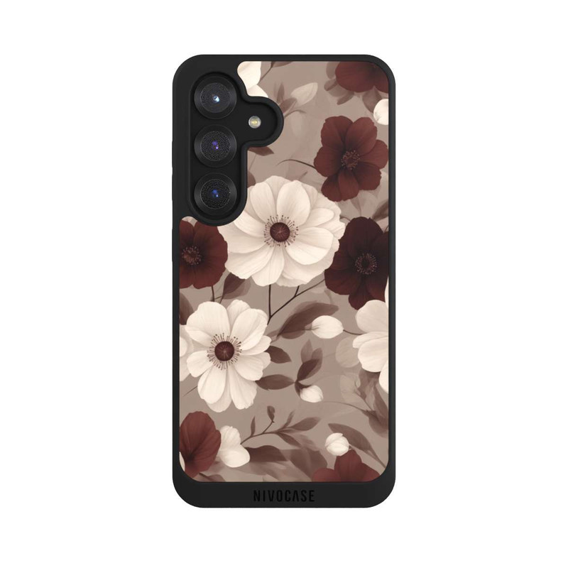 Galaxy S25 NIVOpure Negative Flower Bordeaux White with AI