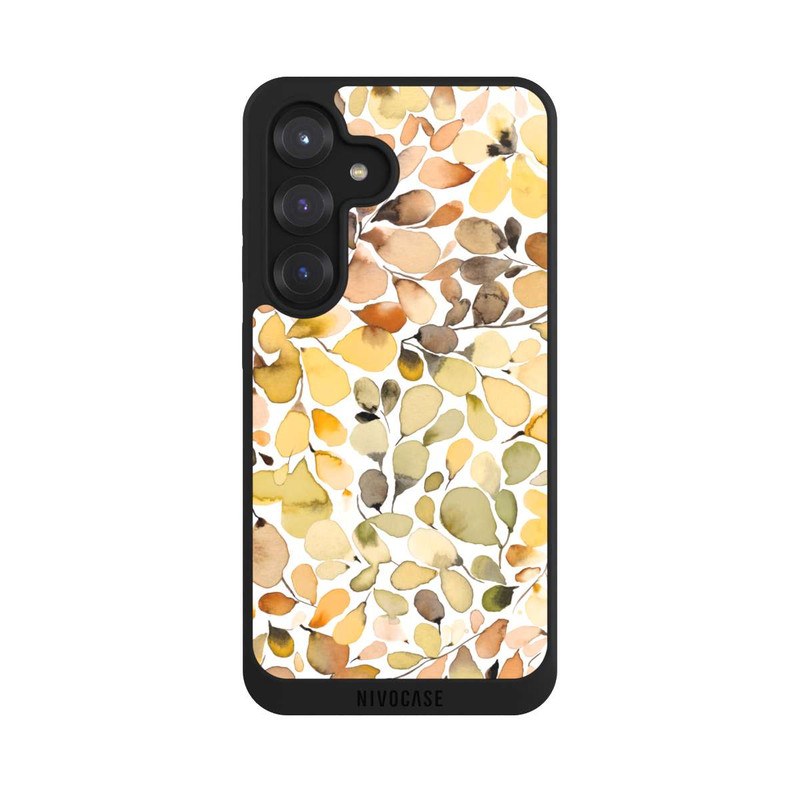 Galaxy S25 NIVOpure Eukalyptus Aquarellblätter Braun Herbst