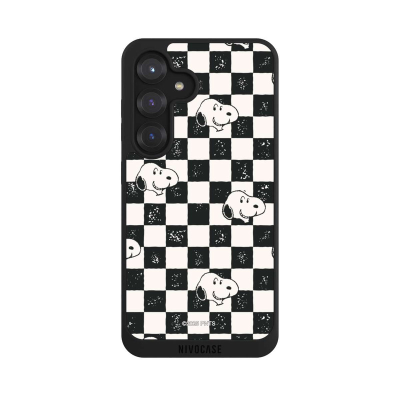Galaxy S25 NIVOpure Snoopy Heads Checked Pattern