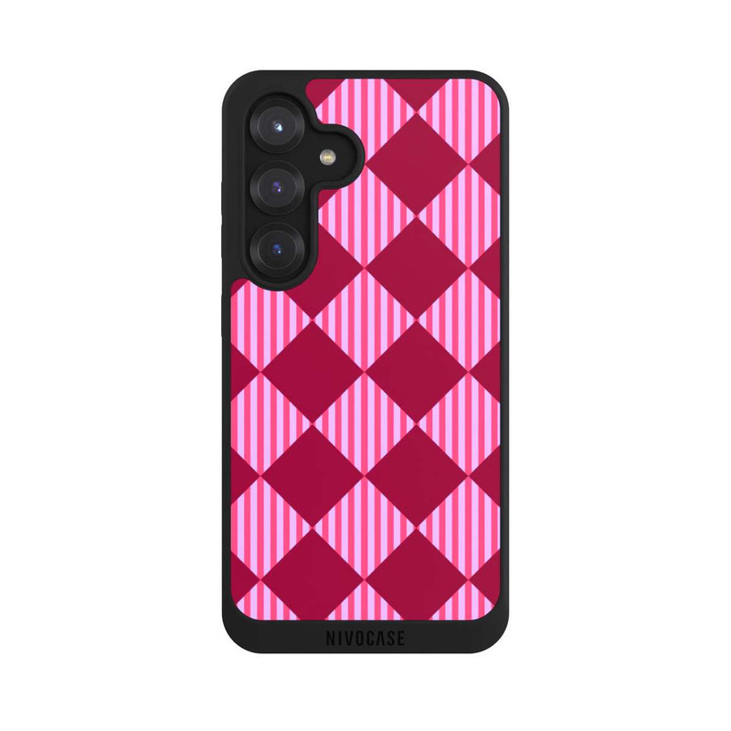 Galaxy S25 NIVOpure Diamond Pattern Red Pink