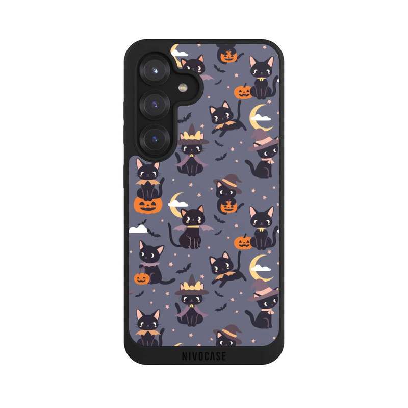 Galaxy S25 NIVOpure Cute Halloween Witch Cats and Pumpkins