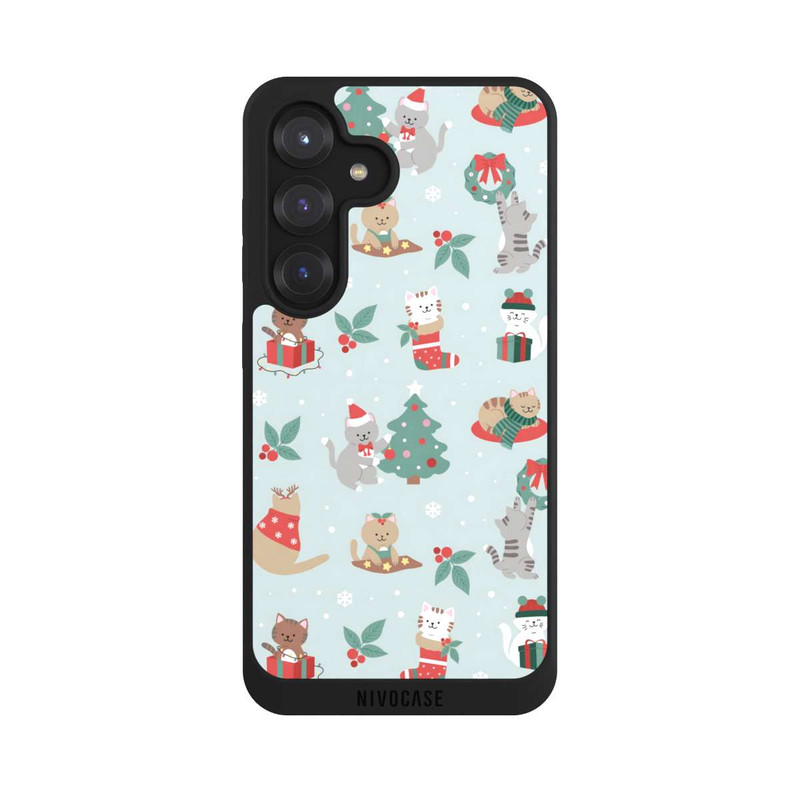 Galaxy S25 NIVOpure festliche Katzen im Winterwunderland