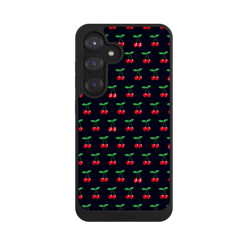 Galaxy S25 NIVOpure Cerises Sur Fond Noir