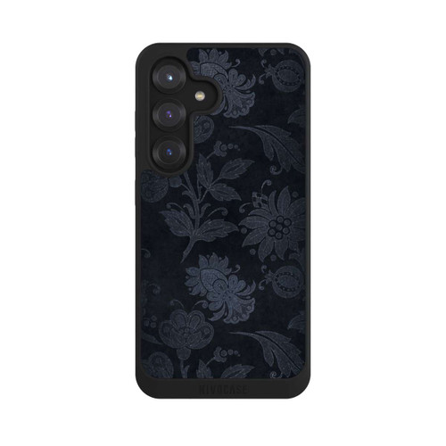 Samsung Galaxy S25 NIVOpure  Silberne Blumen auf Samt