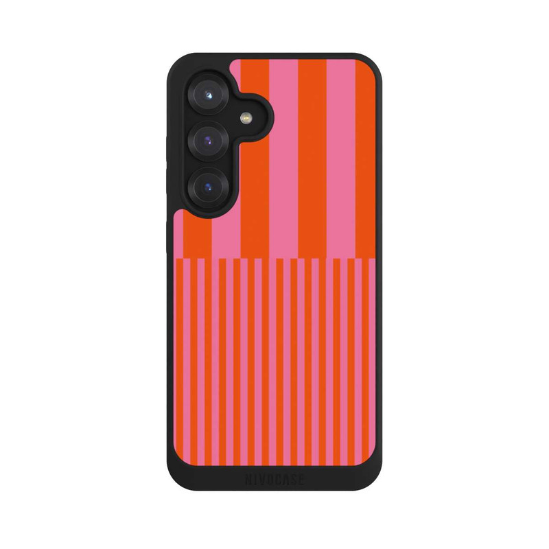 Galaxy S25 NIVOpure Striped Pattern Pink Red