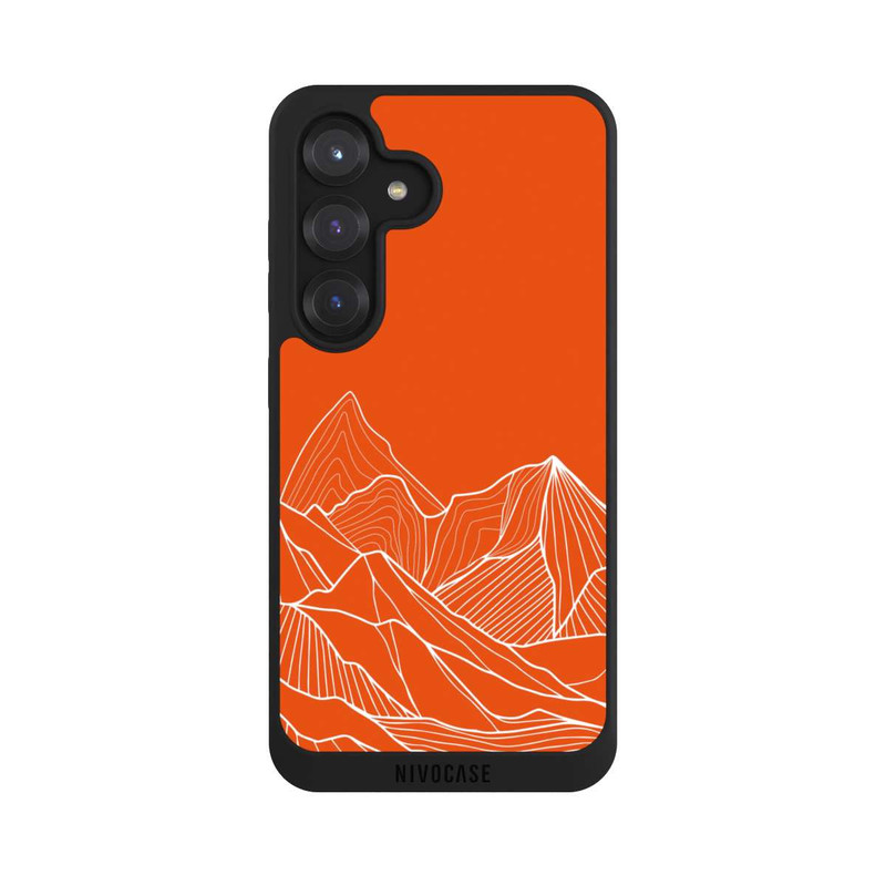 Galaxy S25 NIVOpure Dessin de contour de montagne orange