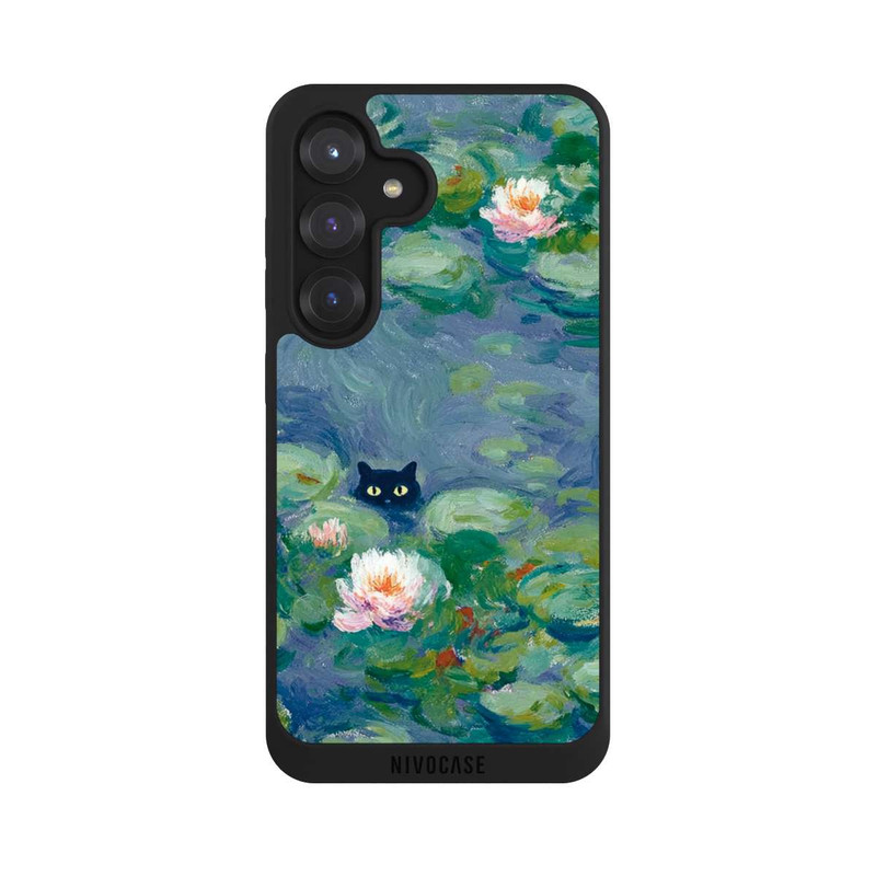 Galaxy S25 NIVOpure Katze im Teich Monet Gemälde Impressionismus