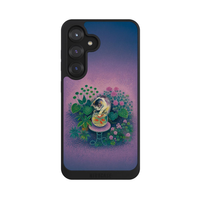Galaxy S25 NIVOpure Poisson rouge de Matisse avec chat pêcheur avec l'IA