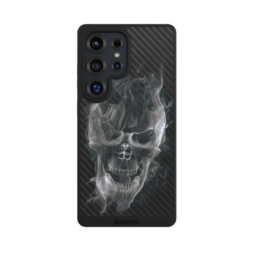 Samsung Galaxy S25 Ultra NIVOpure rauchender Totenkopf Carbon