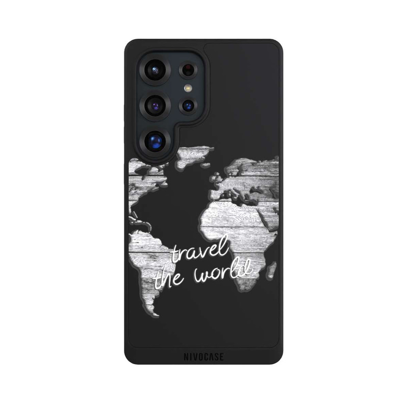 Galaxy S25 Ultra NIVOpure Worldmap Wood Transparent