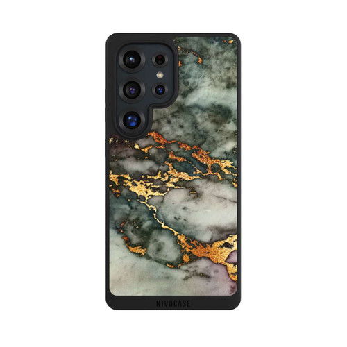 Samsung Galaxy S25 Ultra NIVOpure Grauer und goldener Marmor Look