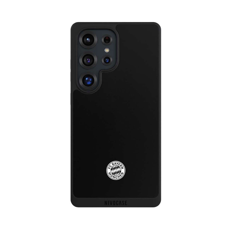 Galaxy S25 Ultra NIVOpure Logo FCB Classique Petit - Blanc sur Fond Noir