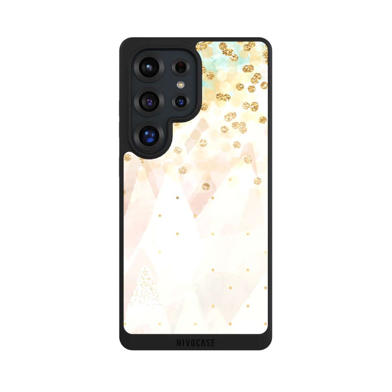 Galaxy S25 Ultra NIVOpure Look neige pailleté doré