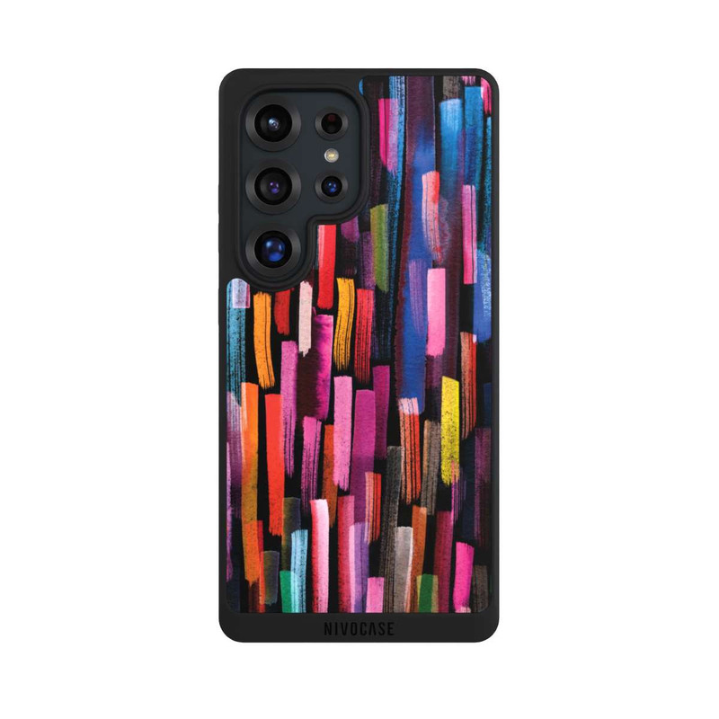 Galaxy S25 Ultra NIVOpure Coups De Pinceaux Colorés Noir