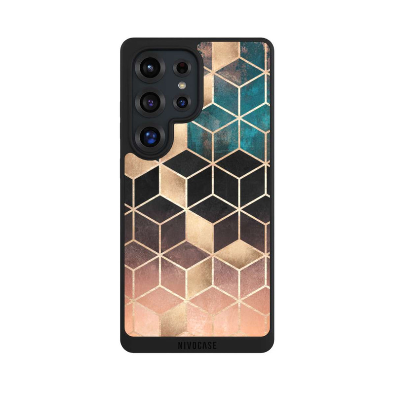 Galaxy S25 Ultra NIVOpure Cubes de rêve imprimé doré