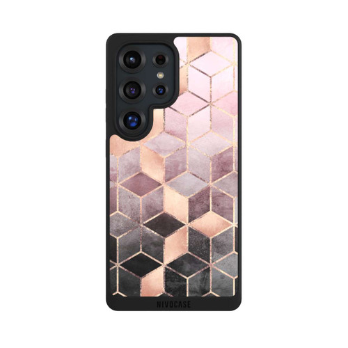 Samsung Galaxy S25 Ultra NIVOpure Pink Grey Gradient Cubes Print