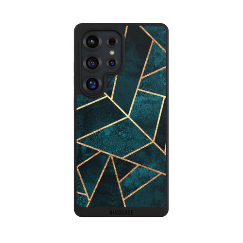 Samsung Galaxy S25 Ultra NIVOpure Tief Blaugrün Stein Gold Druck