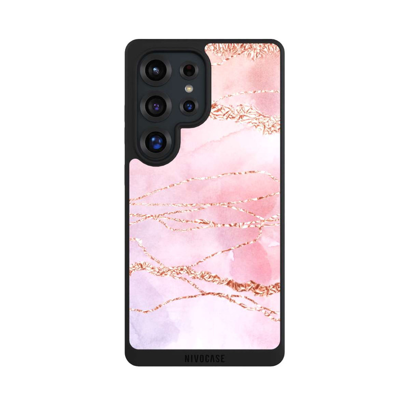 Galaxy S25 Ultra NIVOpure Marmor Girly Rose Look Pailleté