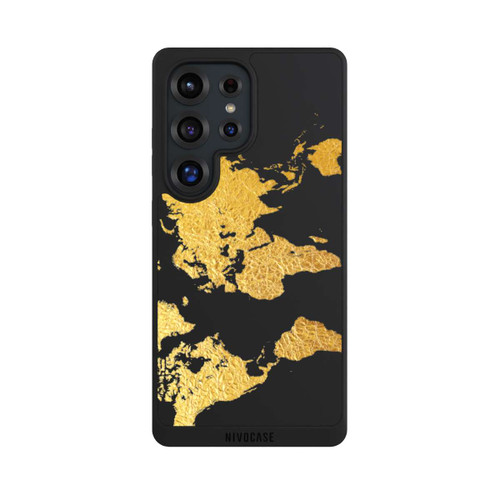 Samsung Galaxy S25 Ultra NIVOpure World Map Gold Transparent