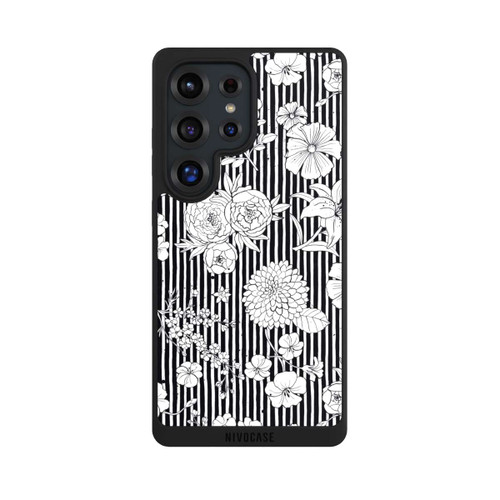 Samsung Galaxy S25 Ultra NIVOpure Flowers and Stripes Black and White