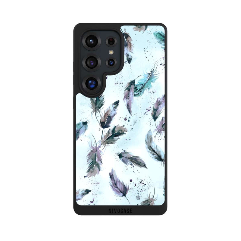 Galaxy S25 Ultra NIVOpure Magische Federn Sanftes Blau