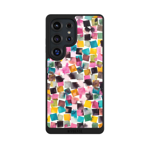 Samsung Galaxy S25 Ultra NIVOpure Watercolor Geometric Plaids Pink