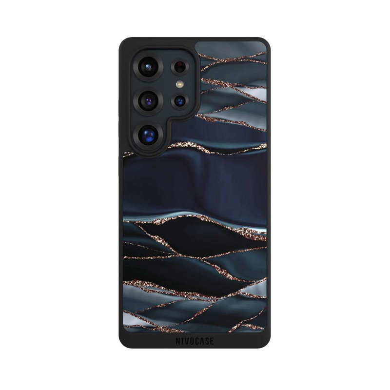 Galaxy S25 Ultra NIVOpure Rayures Gris Foncé Look Doré