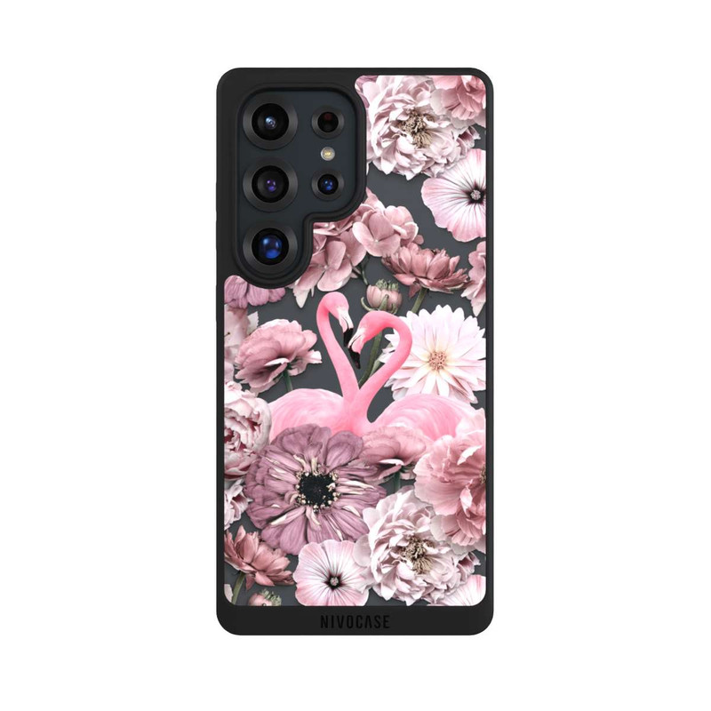 Galaxy S25 Ultra NIVOpure Flamants roses en motif de fleurs