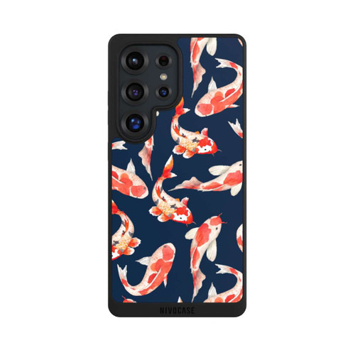 Samsung Galaxy S25 Ultra NIVOpure Koi auf blauem Hintergrund